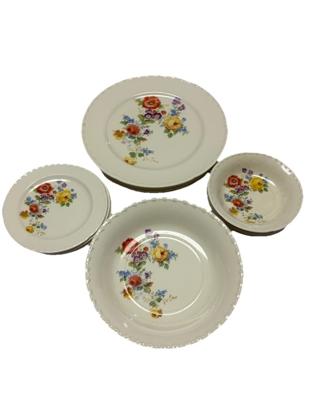 Antique Crooksville China Co USA 16 pc Dinnerware service for 4 Pattern 941